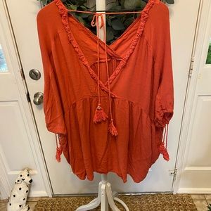 Umgee Boho Oversized Slouchy Top SS S L
